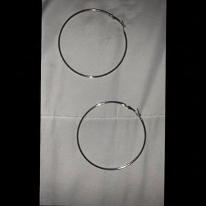 Large Sterling Silver Hoop Earrings